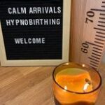 Hypnobirthing welcome sign and candle