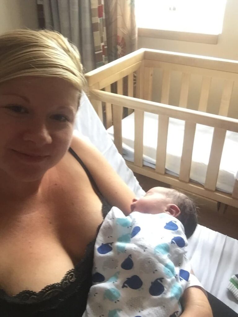 new mum holding newborn baby at great western hospital